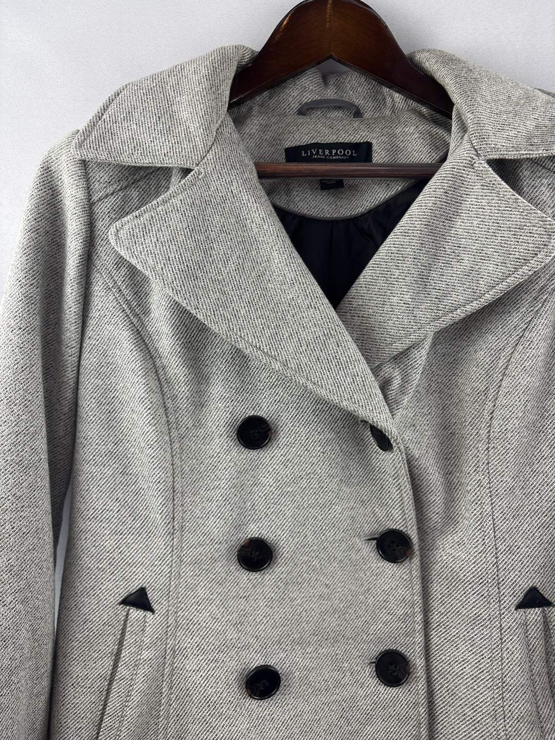 Women’s Liverpool Medium Whiteish Gray Peacoat