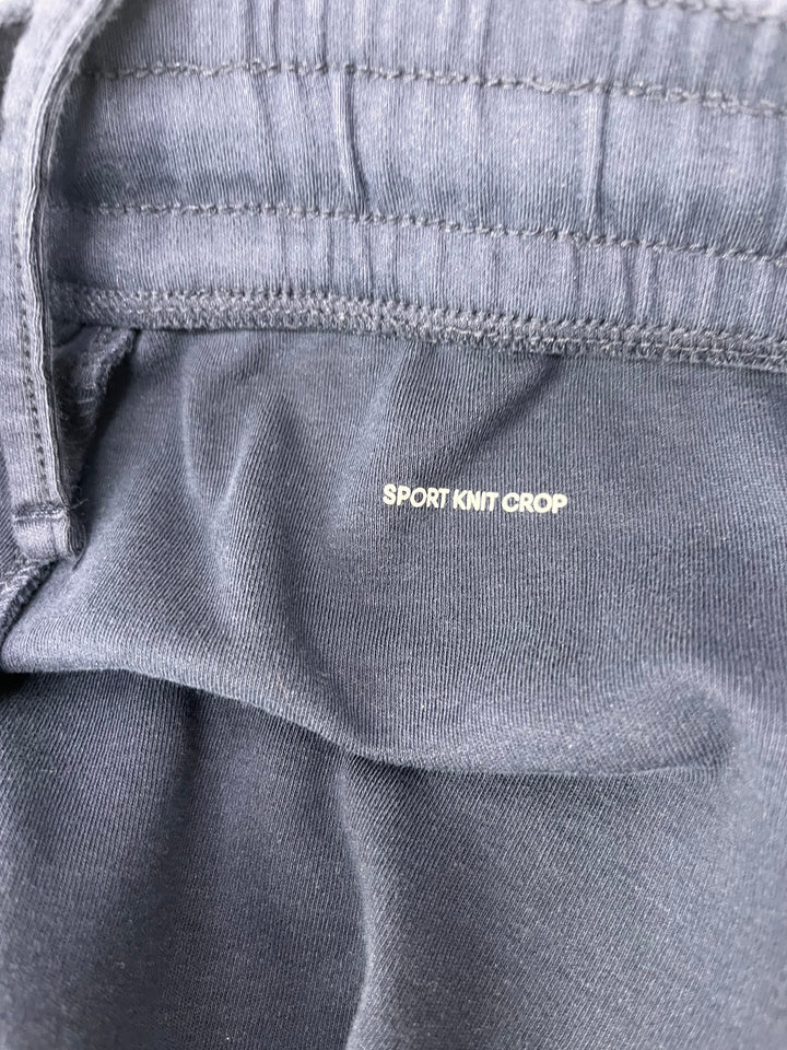 Lands’ End Sport Knit Cropped Pants Women’s Large Navy Pull-On Stretch Casual