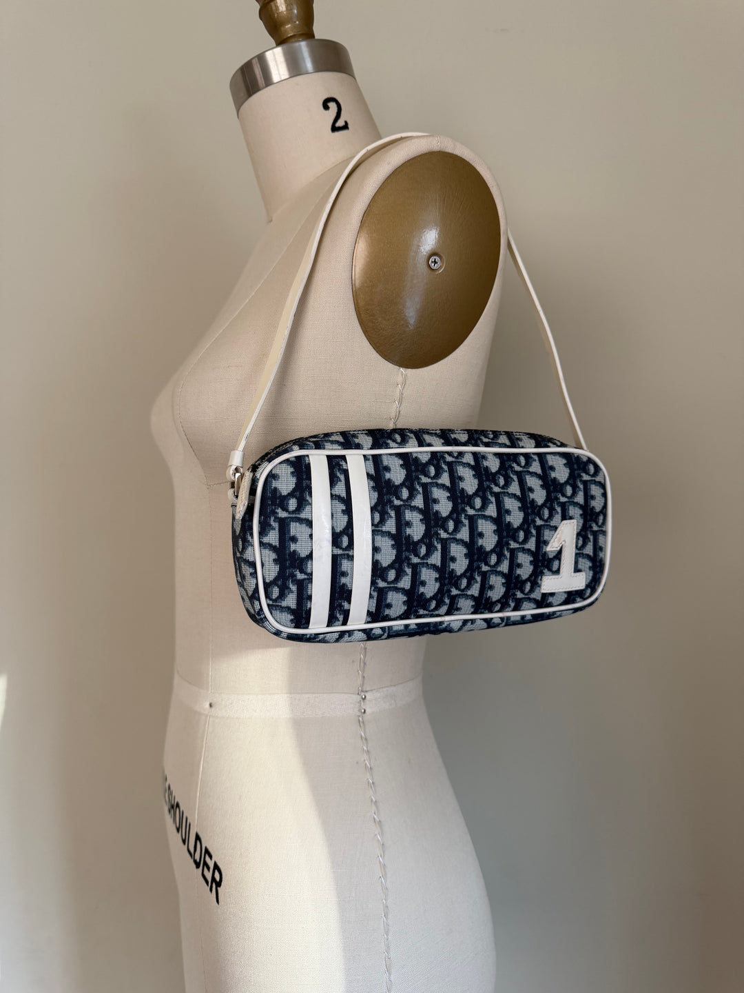 Christian Dior John Galliano Era Trotter Canvas Racing No. 1 Pochette/Shoulder Bag