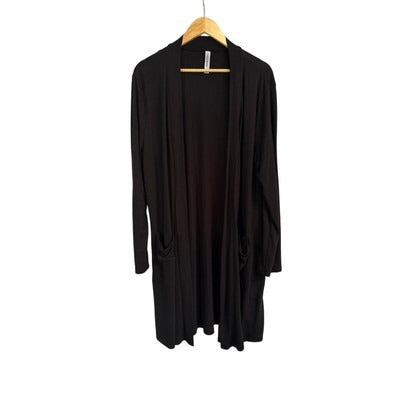 Women’s Zenana Premium Size 3X Black Long Sleeve Oversized Cardigan
