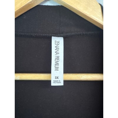 Women’s Zenana Premium Size 3X Black Long Sleeve Oversized Cardigan