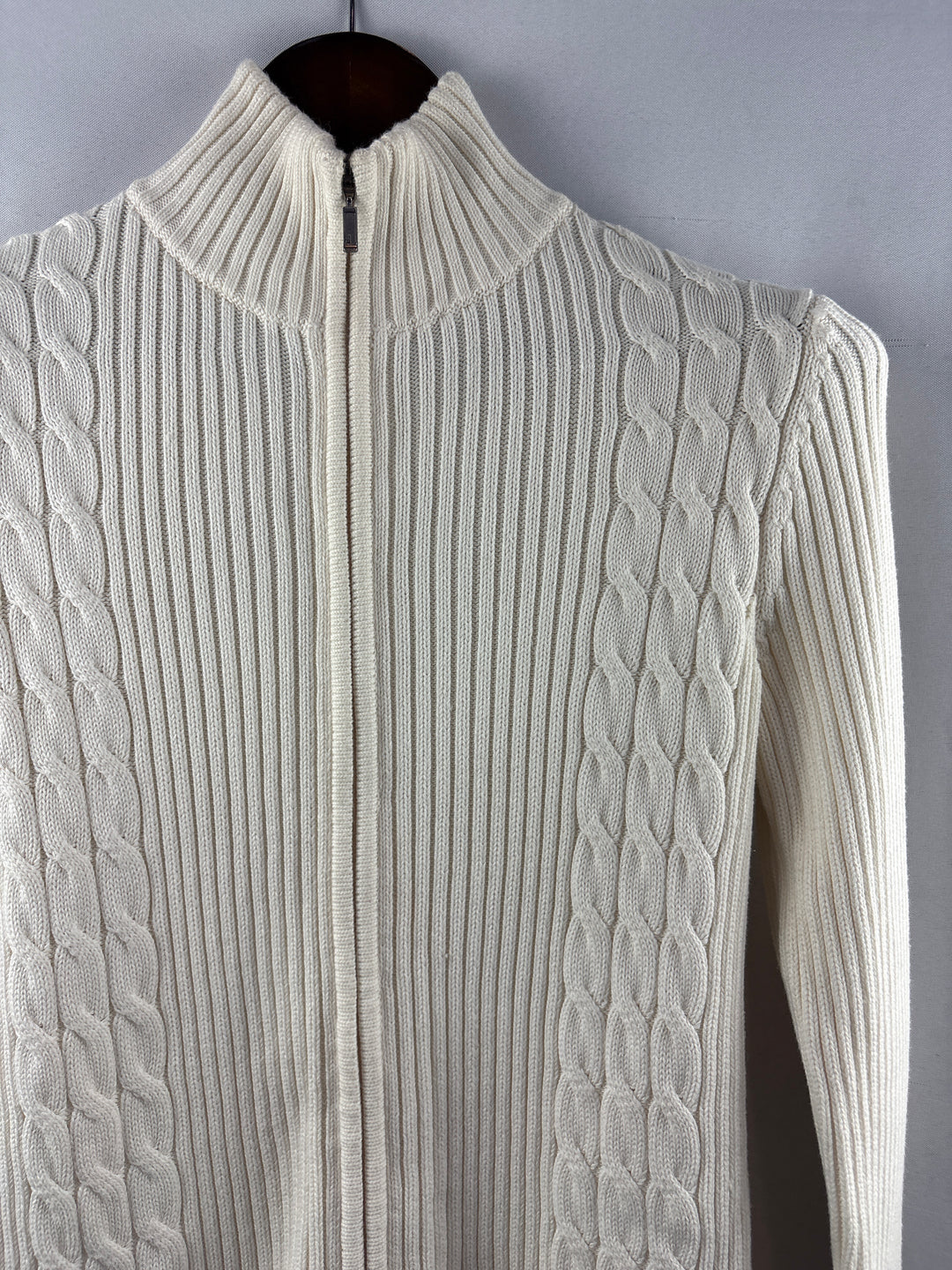 Women’s Eddie Bauer Small Cream Zip-Up Sweater