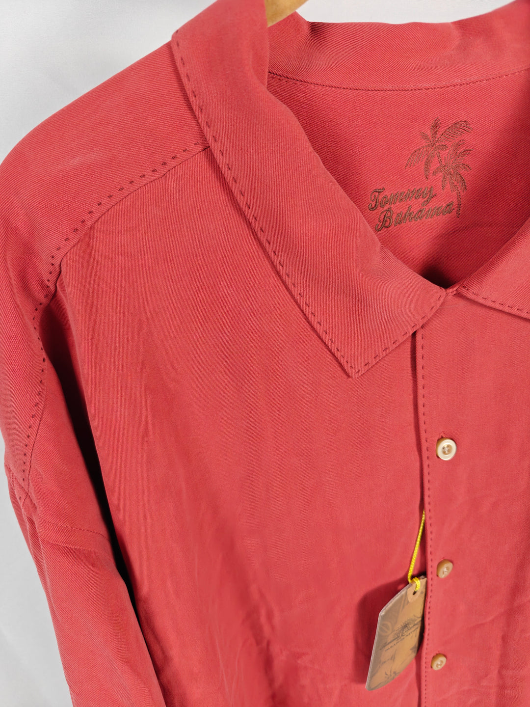 Mens Tommy Bahama Silk Button Up Shirt Red 3XT
