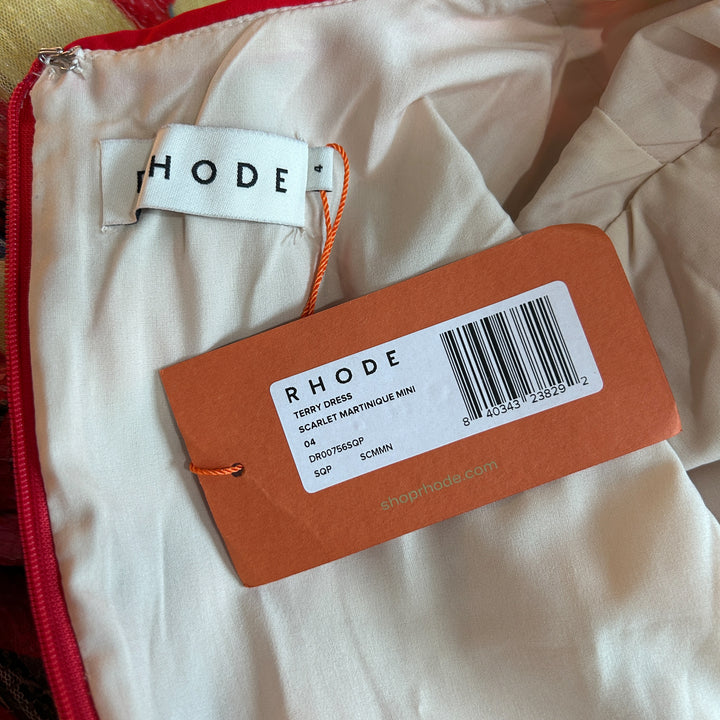 Rhode Size 4 NWT Terry Dress Scarlet Martinique Midi Vacation Boho Sequined