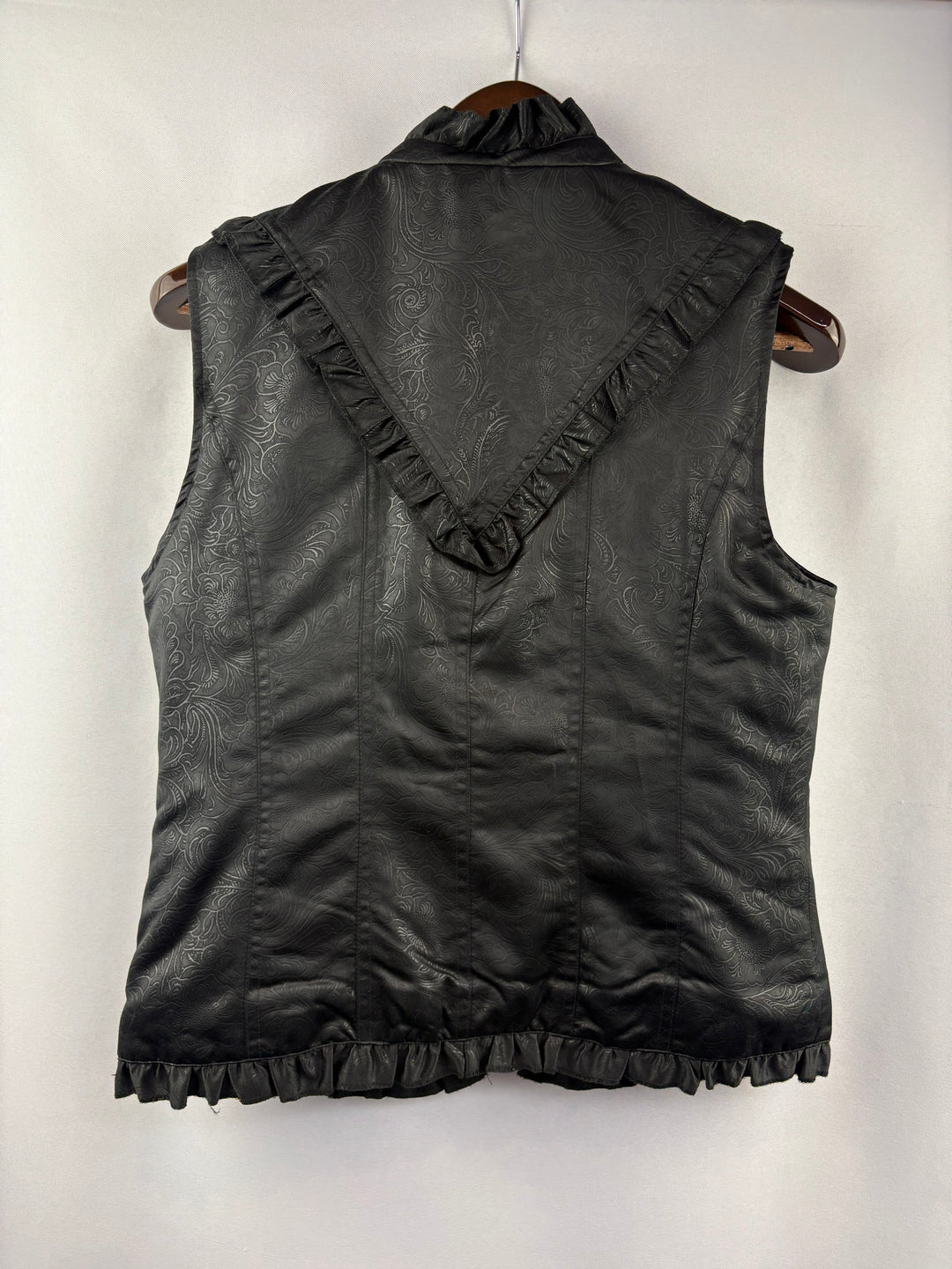 Women’s Montanaco Medium Black Paisley Puffer Vest