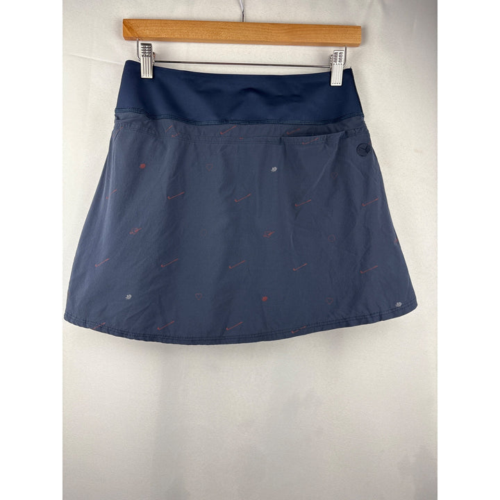 Women’s Puma Size Small Navy Golf Skort with Golf Club & Bird Print
