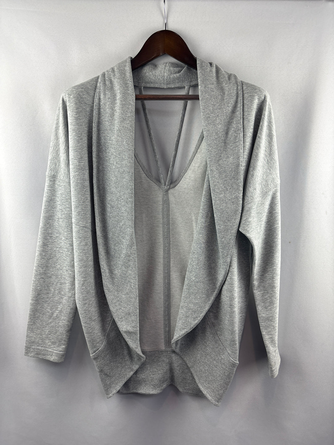 Women’s Zella Medium Light Gray Cardigan w/ Strappy Back