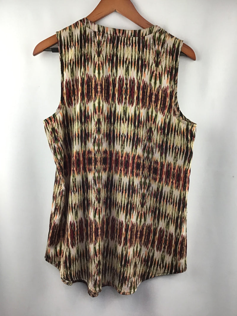Women’s Daniel Rainn Top Sleeveless Lightweight Boho Print Size M