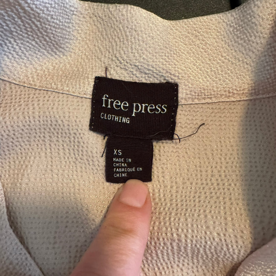 free press Women's Rose Gold Lightweight Textured Satin Bomber Jacket, Size XS
