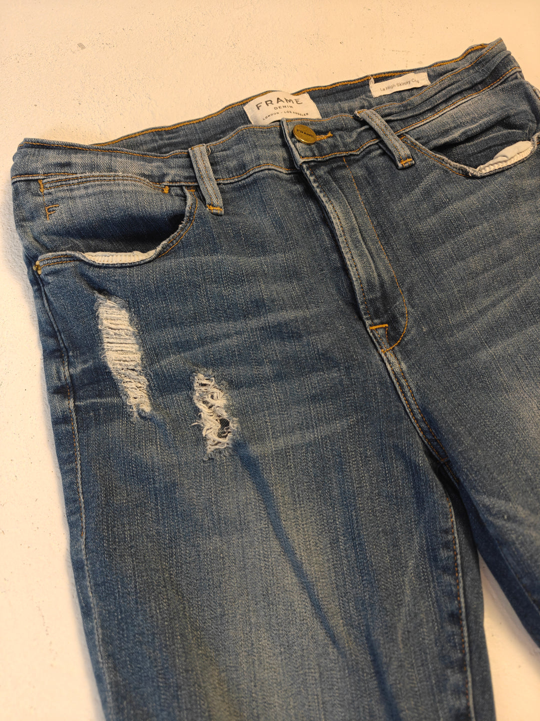 Womens FRAME Le High Skinny Crop Jeans Blue Size 29