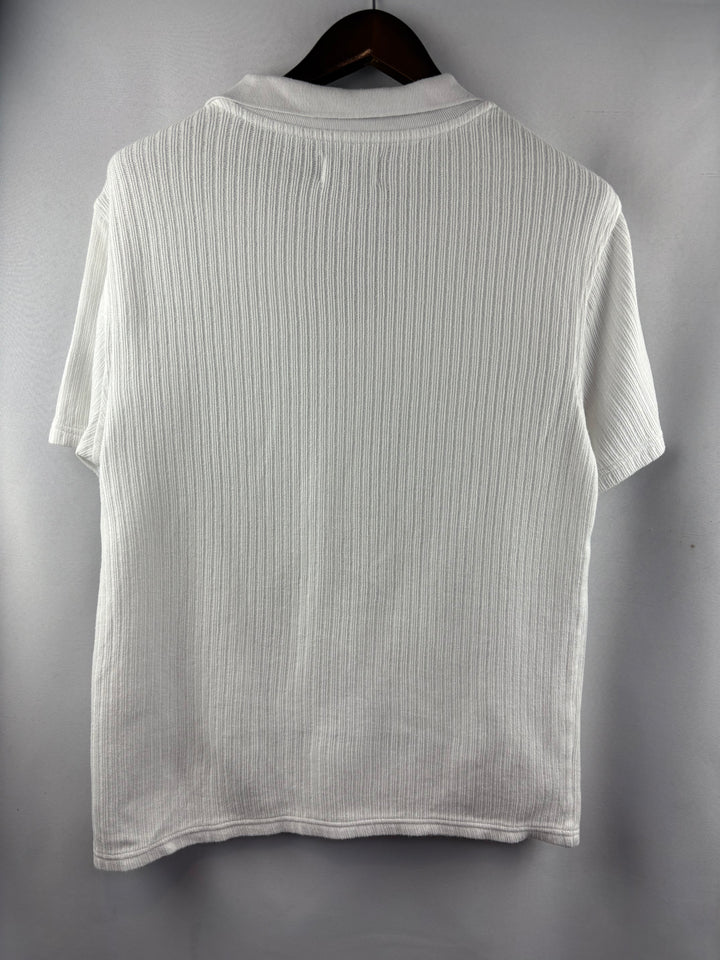Men’s Goodfellow Medium White Ribbed Short Sleeve Shirt