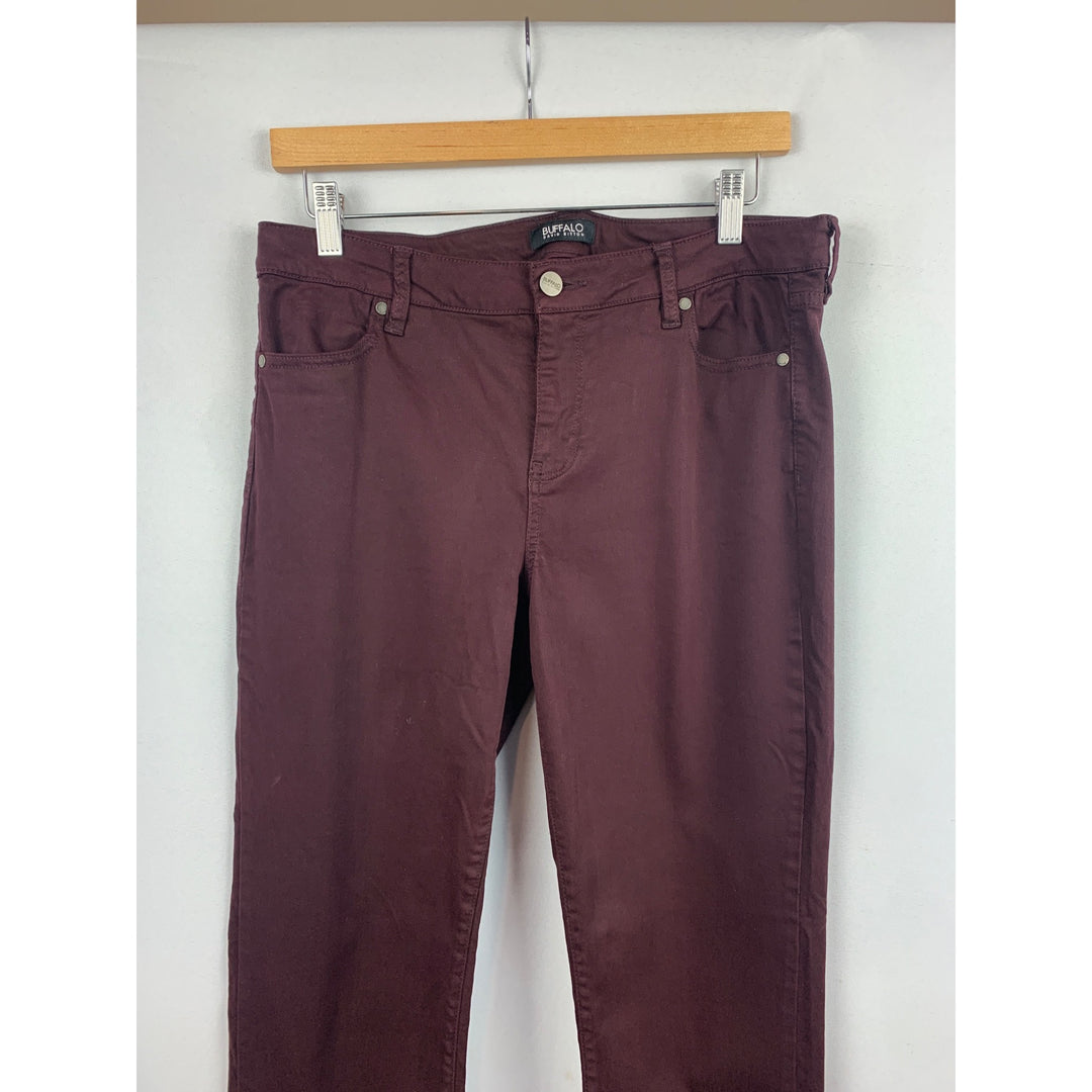 Buffalo David Bitton Vale Mid-Rise Stretch Skinny Jeans Size 10/30 Burgundy