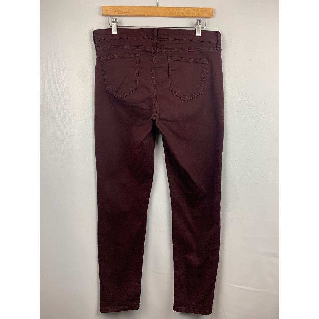 Buffalo David Bitton Vale Mid-Rise Stretch Skinny Jeans Size 10/30 Burgundy