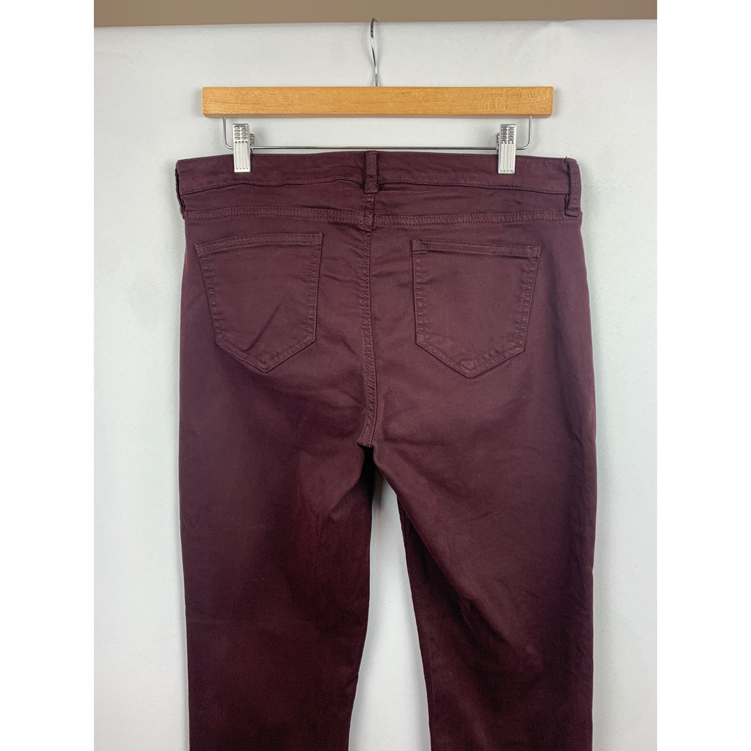 Buffalo David Bitton Vale Mid-Rise Stretch Skinny Jeans Size 10/30 Burgundy