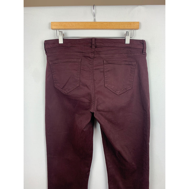 Buffalo David Bitton Vale Mid-Rise Stretch Skinny Jeans Size 10/30 Burgundy