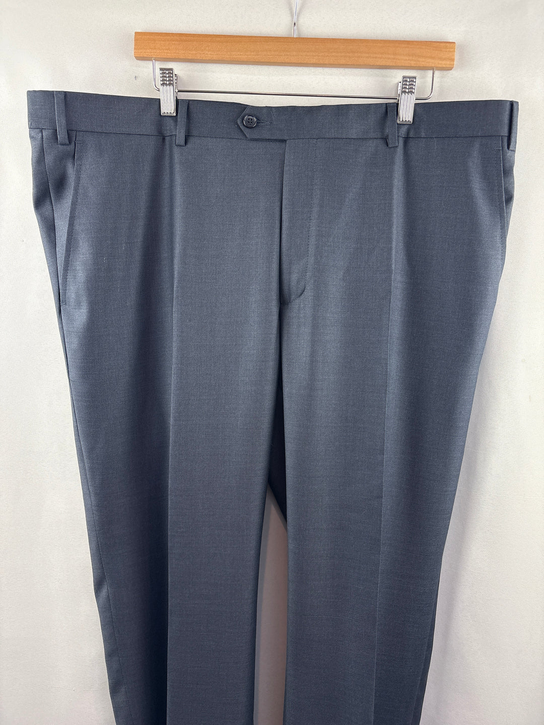 Men’s Santorelli Size 44 Blue Pleated Wool Dress Pants