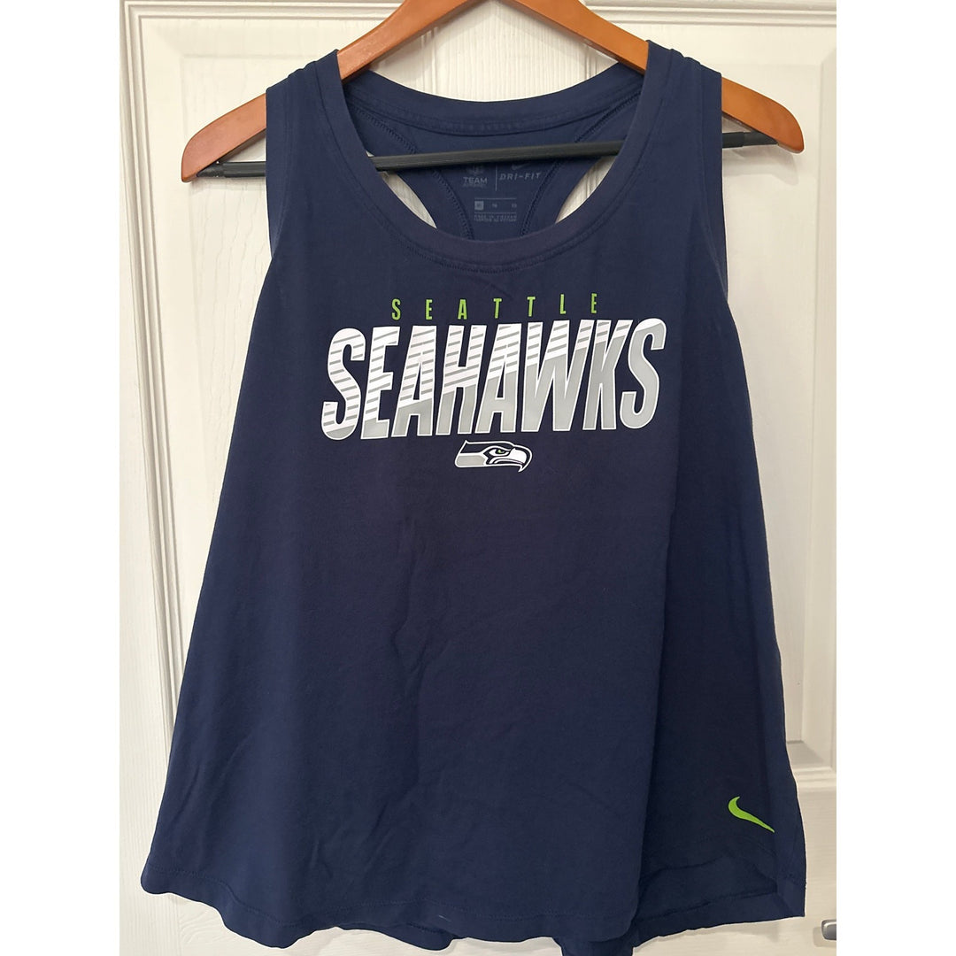 Nike NFL Apparel DRI-FIT Seattle Seahawks Blue Racerback Athletic Tank Top Sz XL