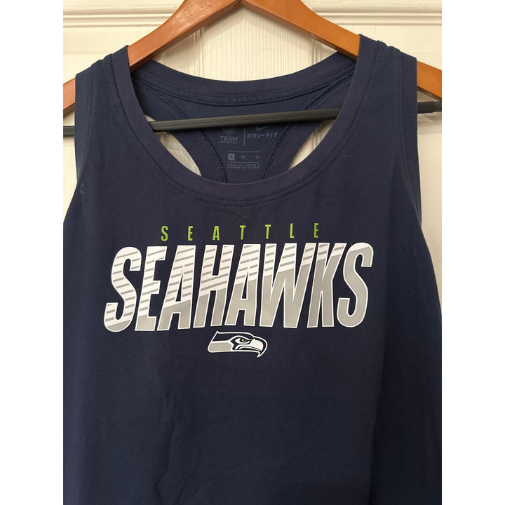 Nike NFL Apparel DRI-FIT Seattle Seahawks Blue Racerback Athletic Tank Top Sz XL