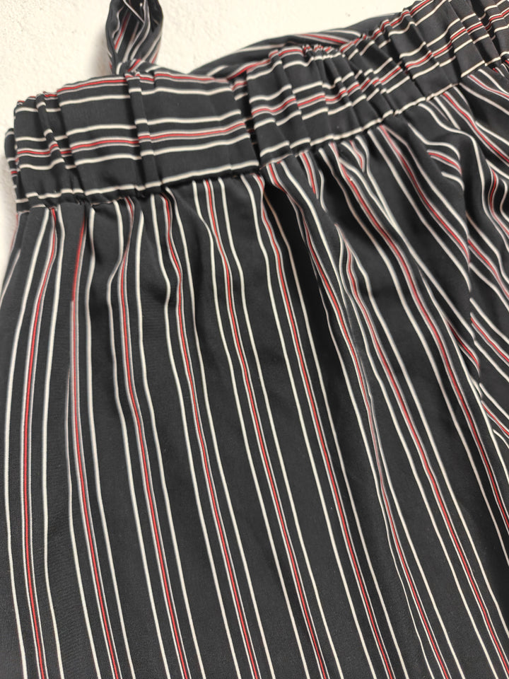 Womens West Kei Wide Leg Pants Black Striped Size Medium