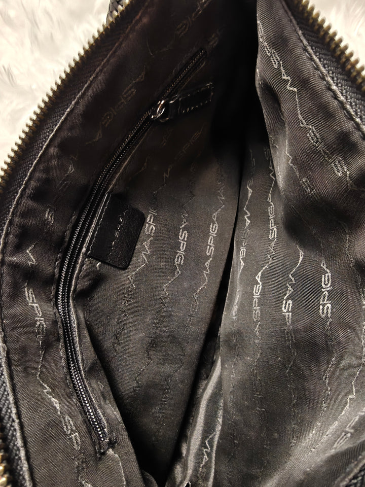 Women Via Spiga Shoulder Bag Black Leather