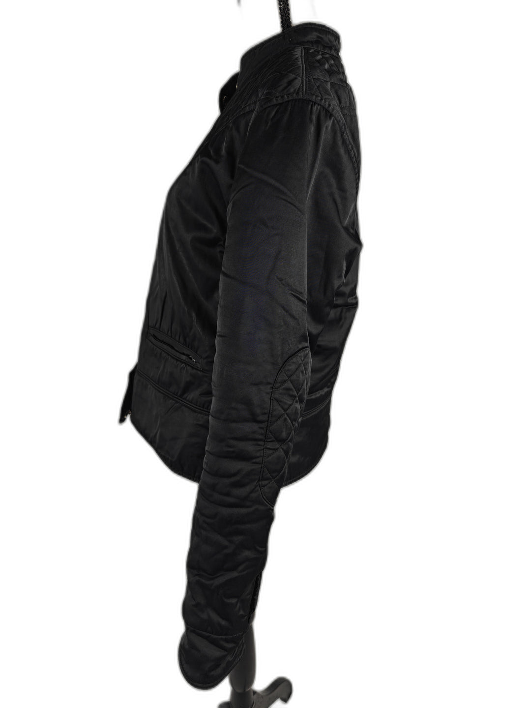 Women Guess Jeans Quilted Jacket Black Medium
