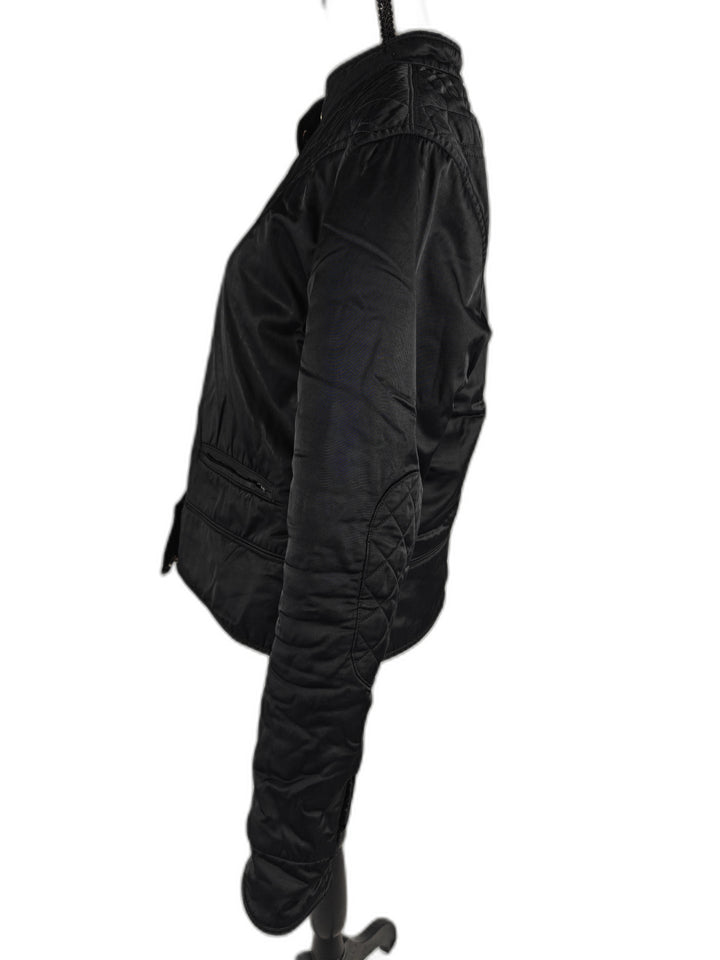 Women Guess Jeans Quilted Jacket Black Medium