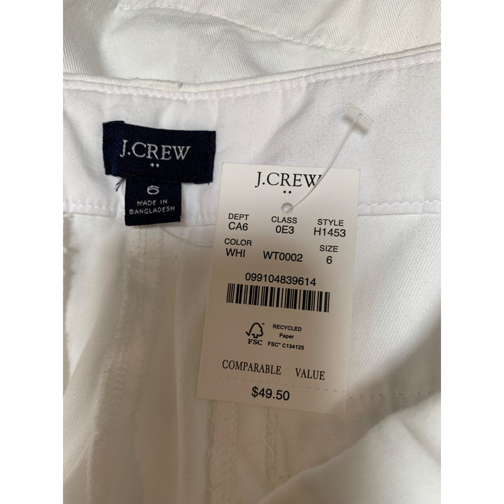 J.Crew Womens White Cotton Shorts Size 6