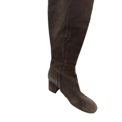 Halogen Women’s Gray Felt Knee High Boots Size 7.5 – Stylish Winter Tall Shoes