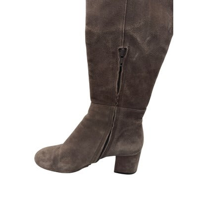 Halogen Women’s Gray Felt Knee High Boots Size 7.5 – Stylish Winter Tall Shoes