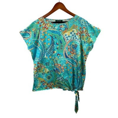 Women's Ralph Lauren Colorful Pattern Shirt, 100% Cotton - Size 1X