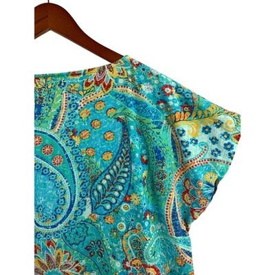 Women's Ralph Lauren Colorful Pattern Shirt, 100% Cotton - Size 1X