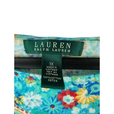 Women's Ralph Lauren Colorful Pattern Shirt, 100% Cotton - Size 1X