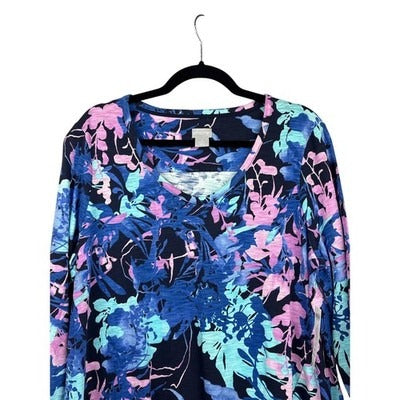 Chico’s Women’s Multicolor Patterned Long Sleeve Shirt Chico's Sz 2