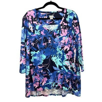 Chico’s Women’s Multicolor Patterned Long Sleeve Shirt Chico's Sz 2