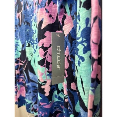 Chico’s Women’s Multicolor Patterned Long Sleeve Shirt Chico's Sz 2