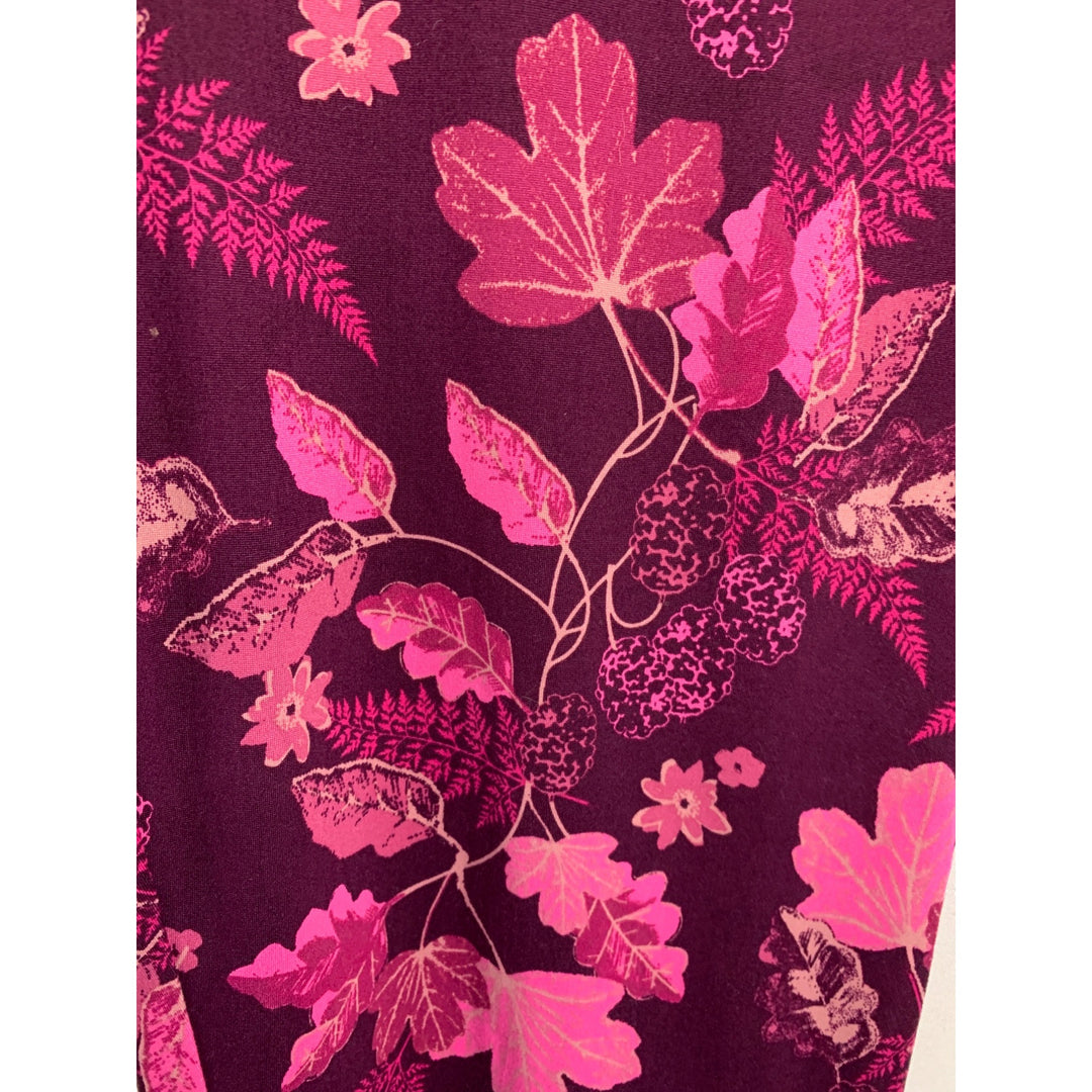 Hue Sleepwear Womens Small Floral Lounge Pants Machine Washable Burgundy & Pink