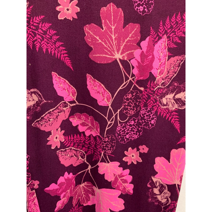 Hue Sleepwear Womens Small Floral Lounge Pants Machine Washable Burgundy & Pink