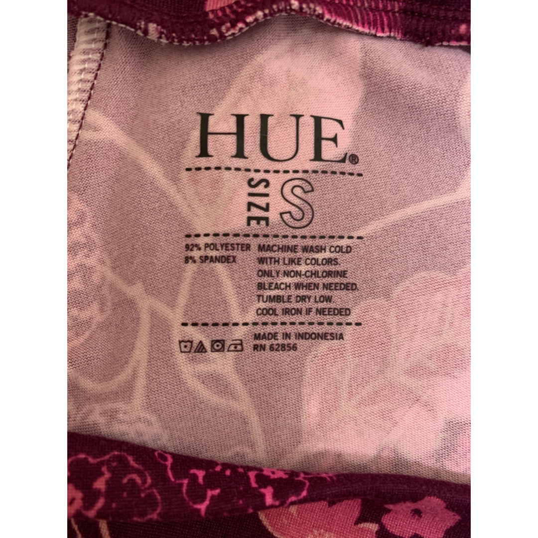 Hue Sleepwear Womens Small Floral Lounge Pants Machine Washable Burgundy & Pink