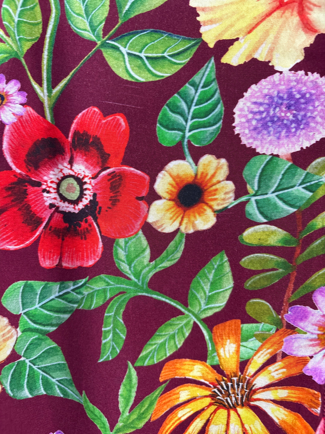Women’s Von Landen Size 16/18 Burgundy Floral Button Up