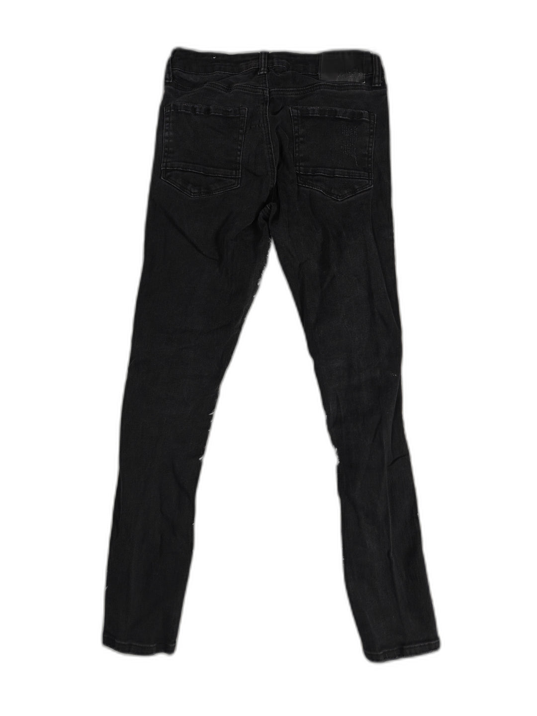 Mens Rue21 Premium Skinny Black Distressed Jeans White Stripe 30x32