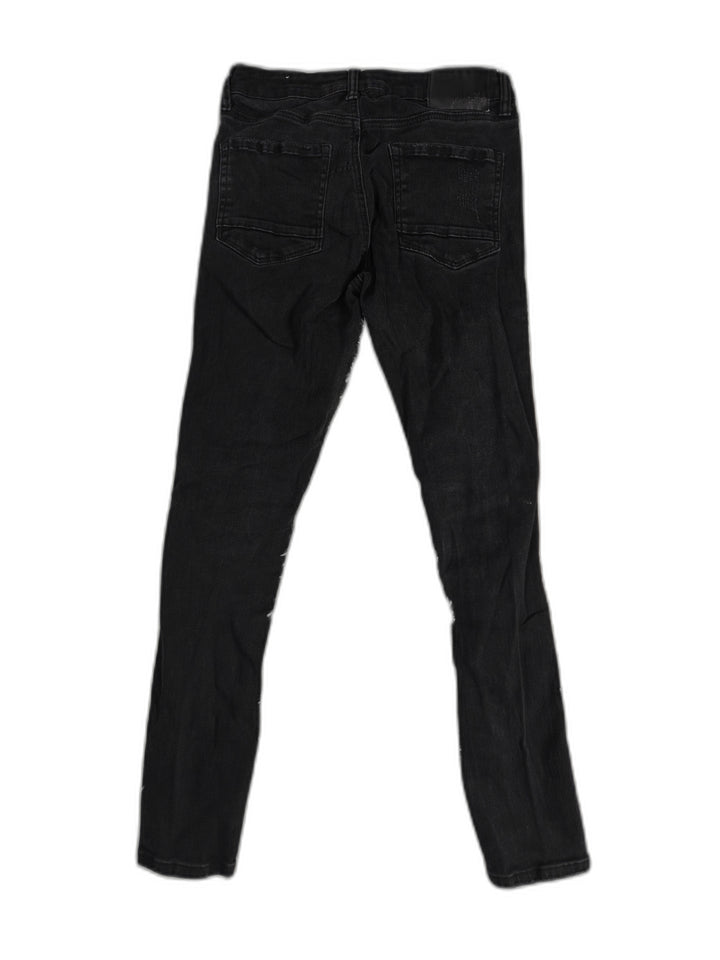 Mens Rue21 Premium Skinny Black Distressed Jeans White Stripe 30x32