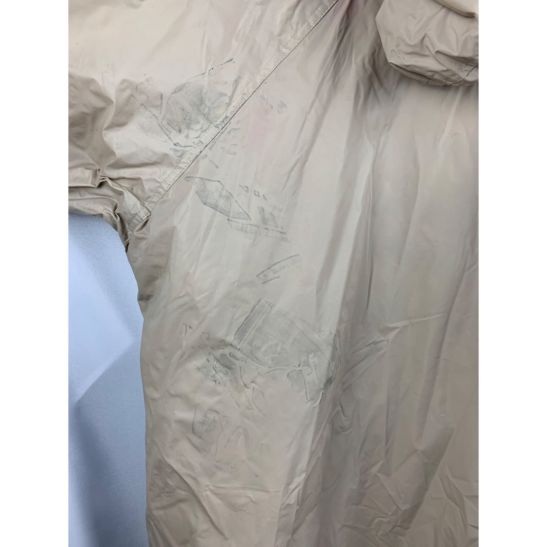 Misty Harbor Beige Hooded Raincoat With Plaid Lining & Front Pockets