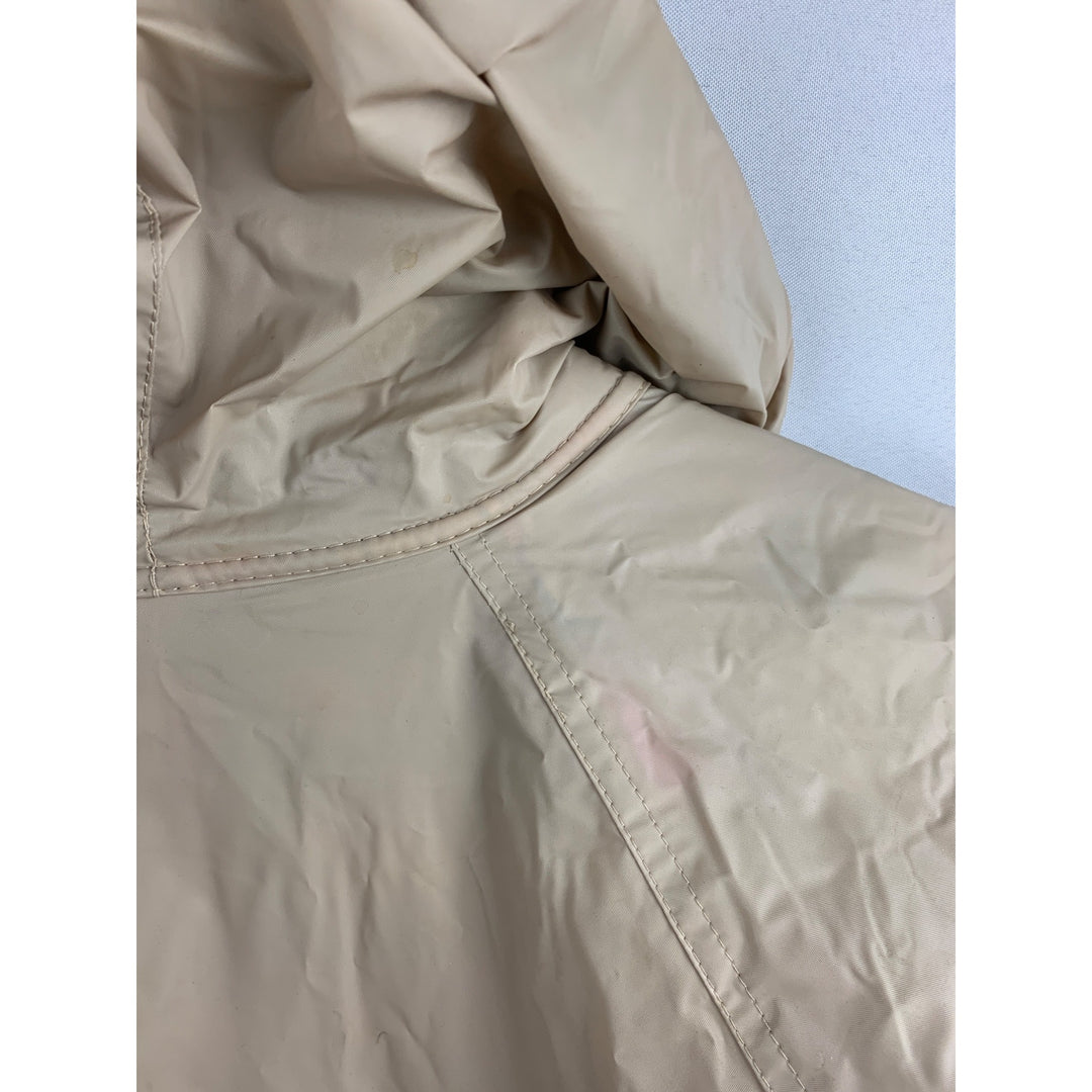 Misty Harbor Beige Hooded Raincoat With Plaid Lining & Front Pockets
