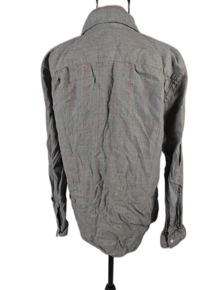 Mens Steven Alan Button Up Shirt Gray Medium