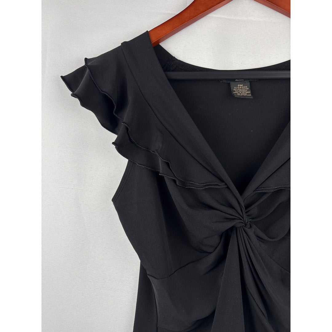 Ruffled Black Sleeveless Top By Susan Lawrence
