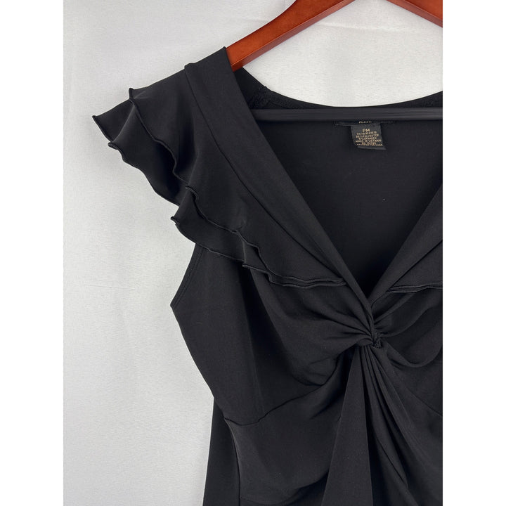 Ruffled Black Sleeveless Top By Susan Lawrence