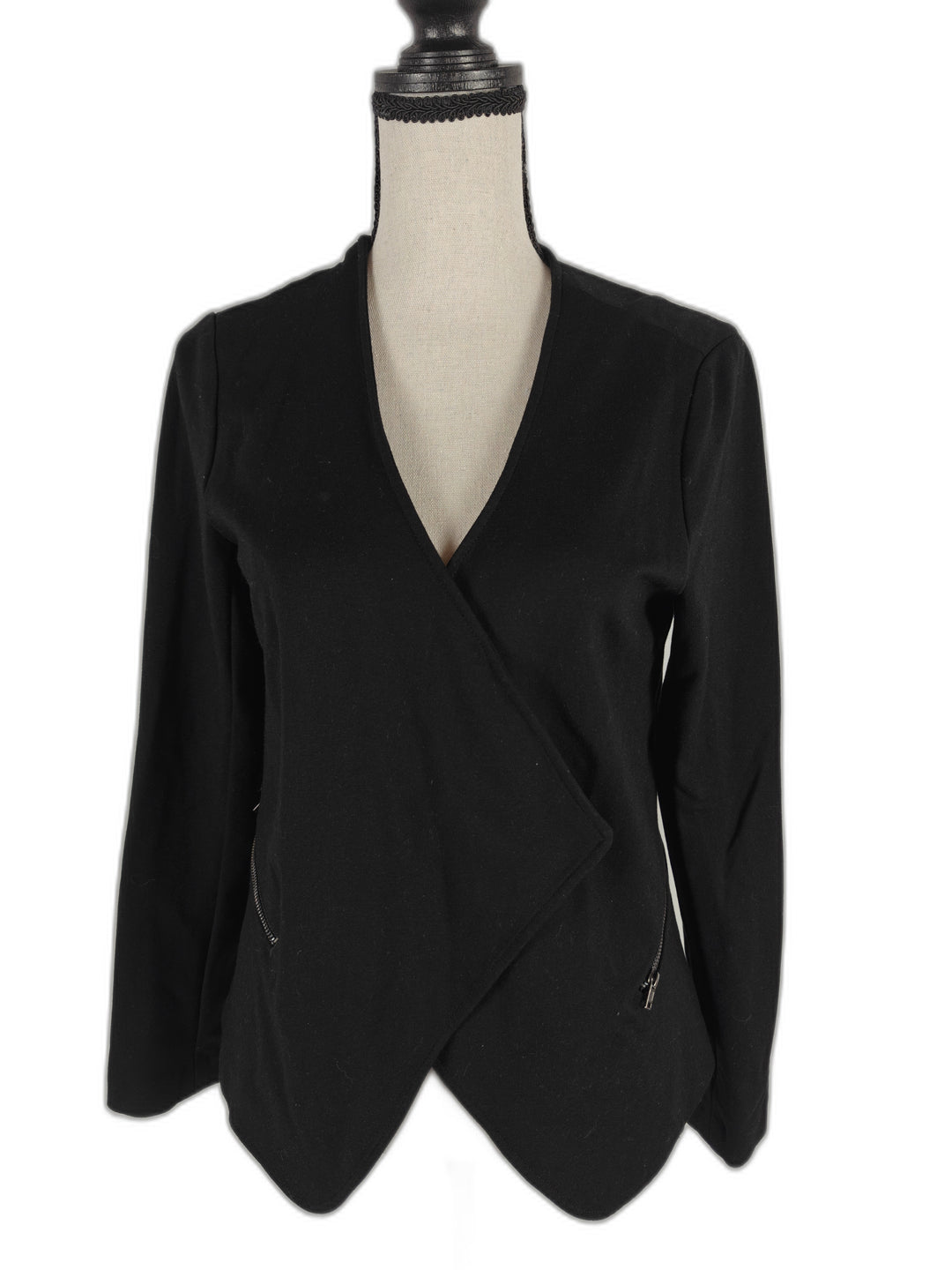 Women Goldray Open Front Asymmetrical Jacket Black Medium
