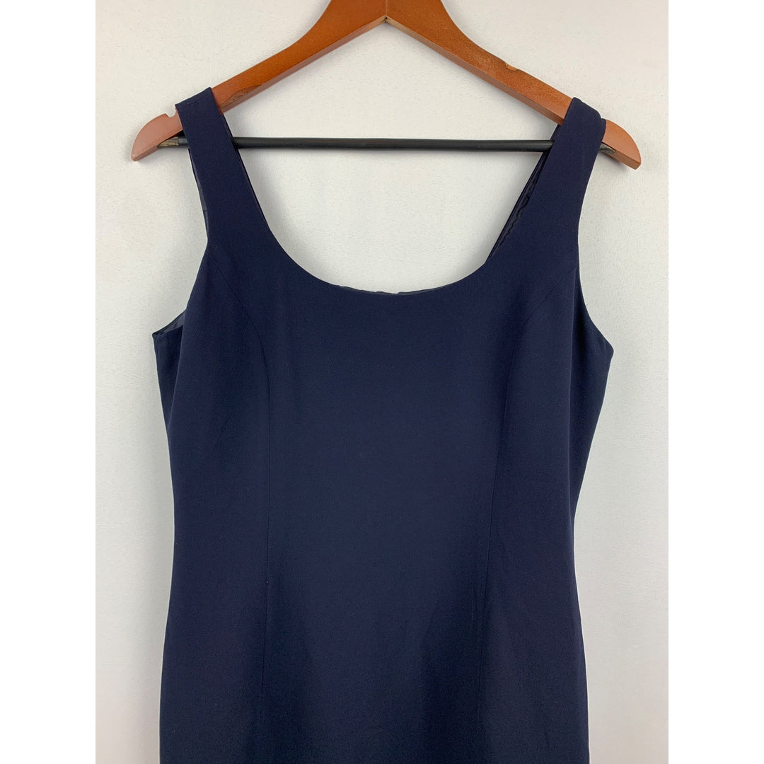 Jones New York Womens Navy Sleeveless Sheath Dress Size 14