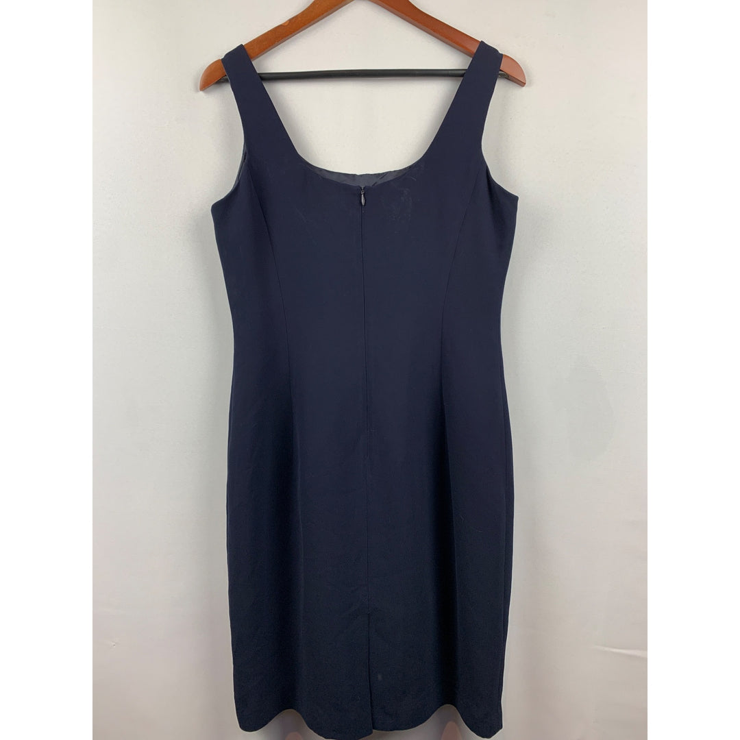 Jones New York Womens Navy Sleeveless Sheath Dress Size 14
