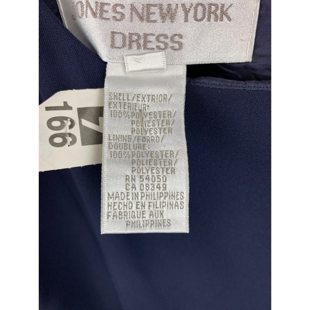 Jones New York Womens Navy Sleeveless Sheath Dress Size 14